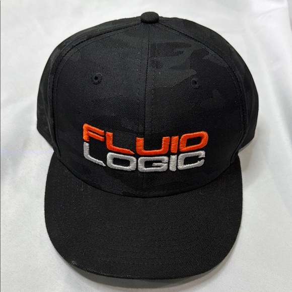 Fluid Logic Black Camo Racing Cap with Orange & Silver Logo, NEW! - Picture 1 of 16